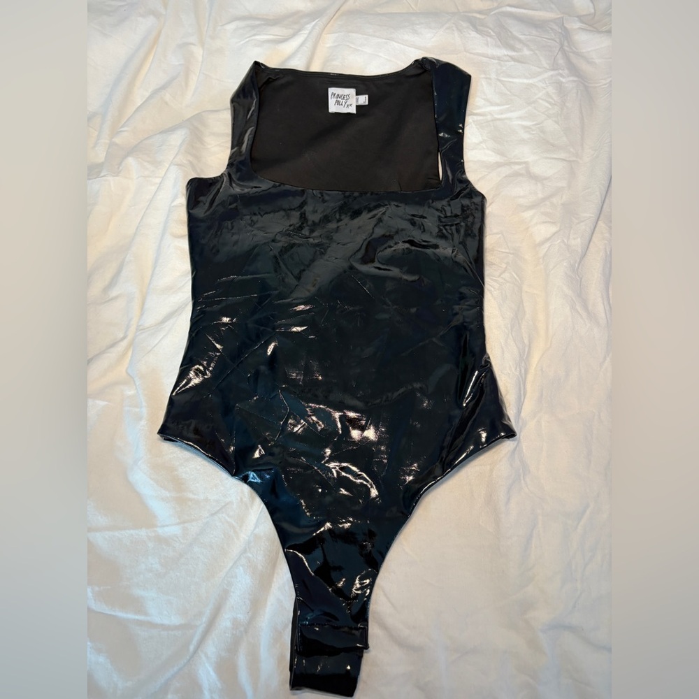 Princess Polly Black Shiny Bodysuit